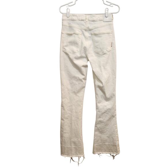 Scotch & Soda White Denim Frayed Hem Mid Rise The Charm Bootcut Jeans Sze 28/32 - Picture 6 of 16